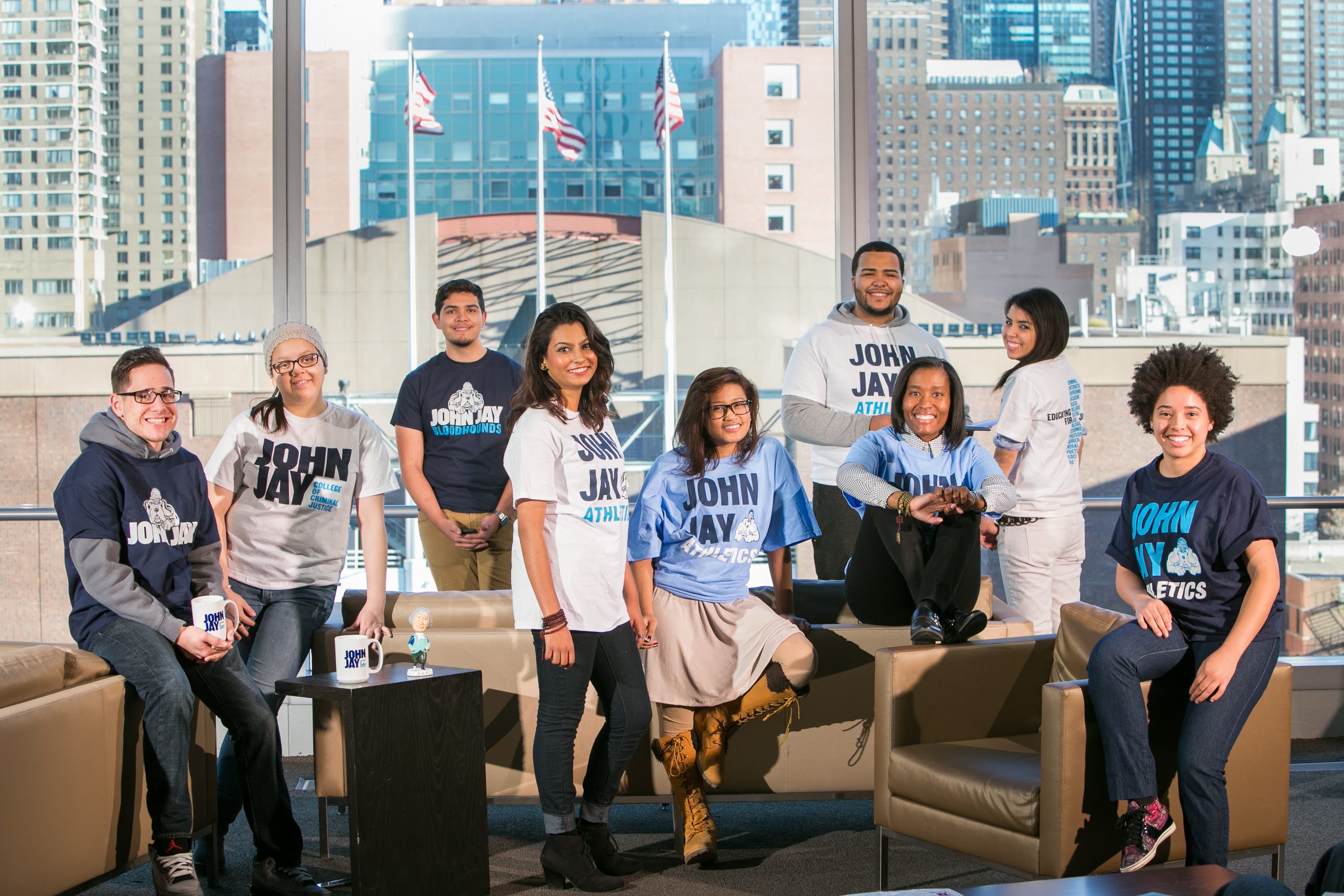 Student group in John Jay gear