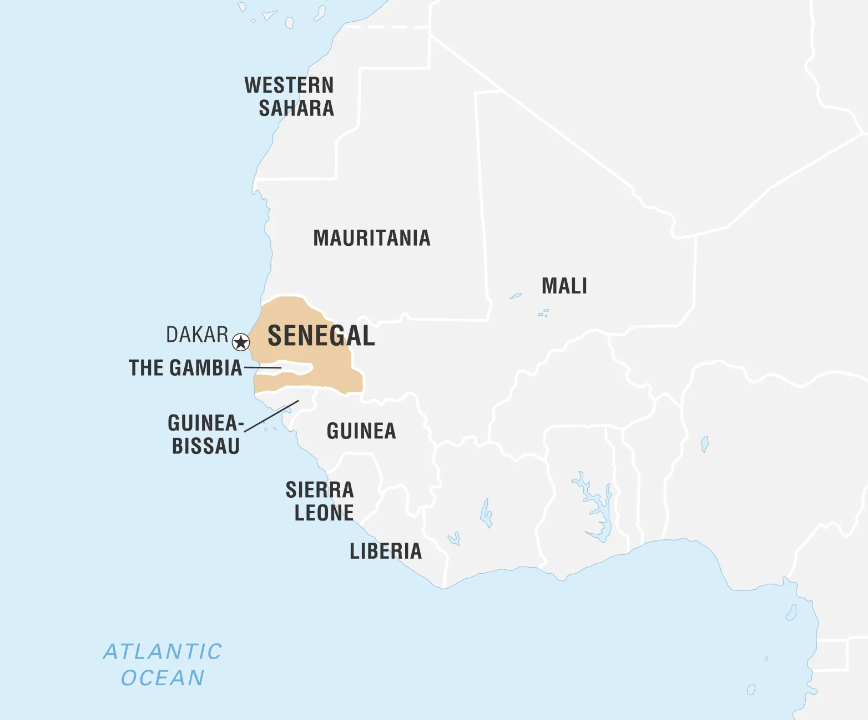 Sengal on a map