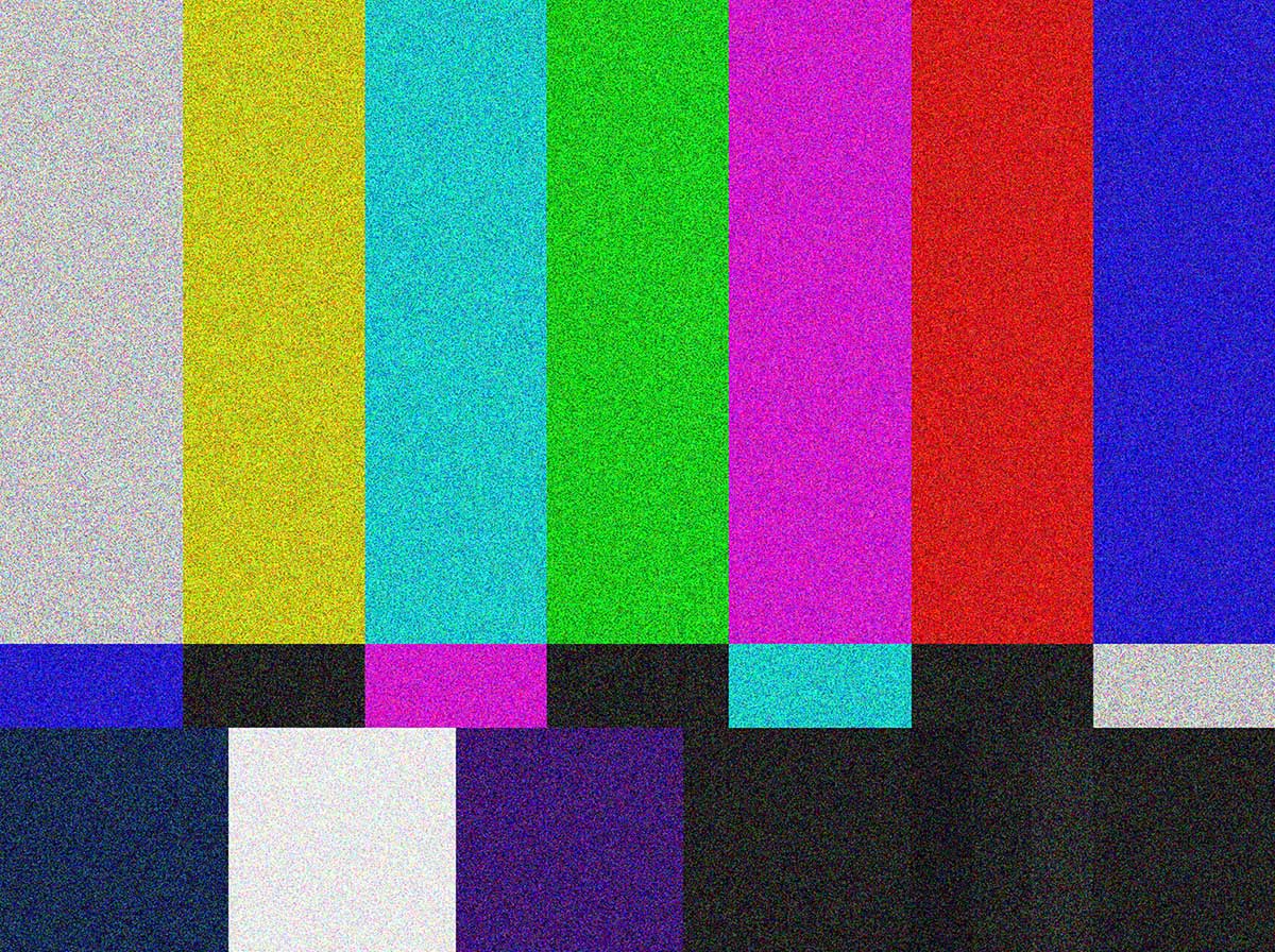 TV test card with rainbow bars