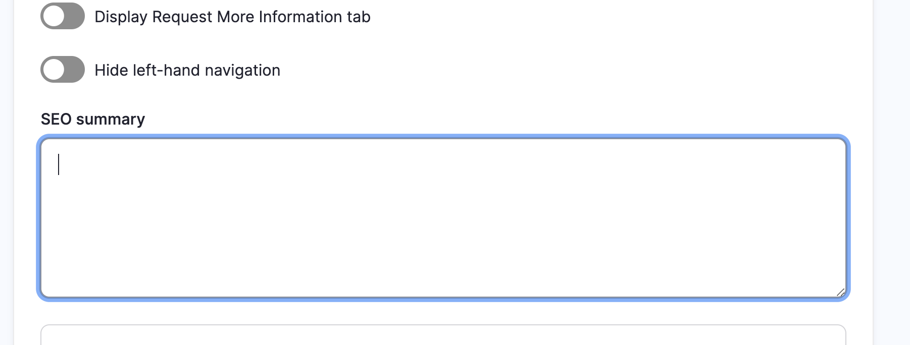 SEO Summary Field