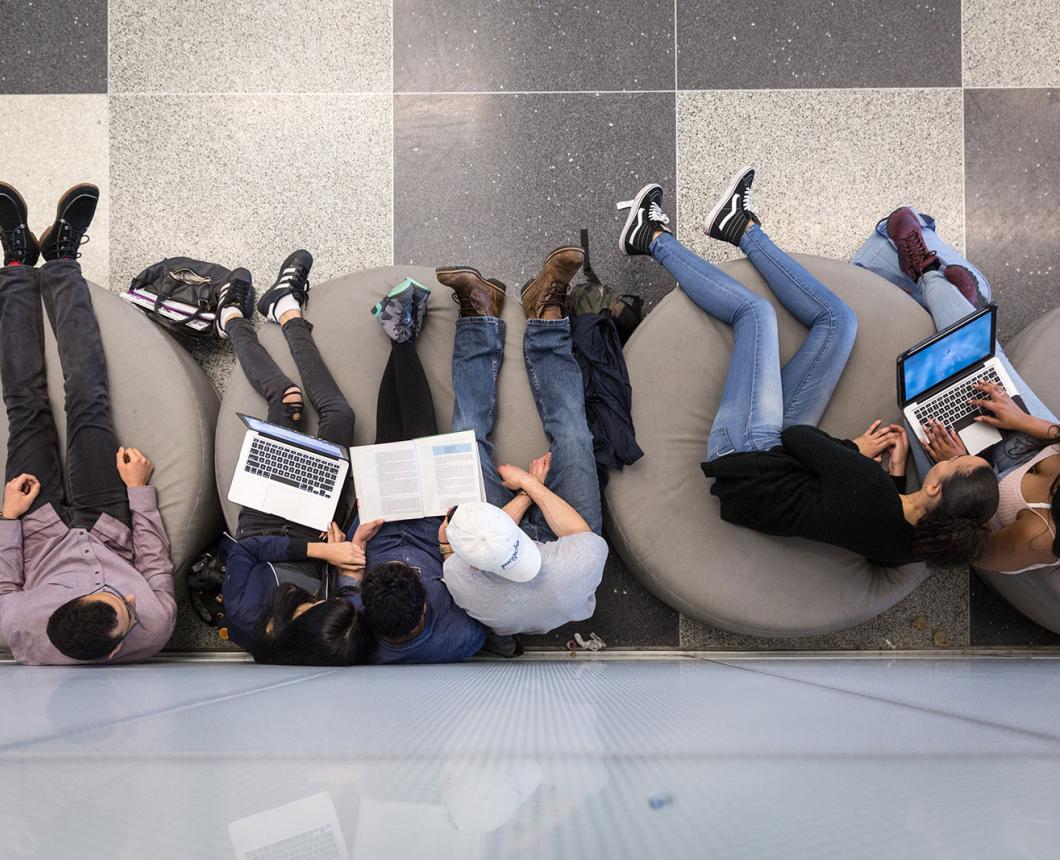 students with laptops