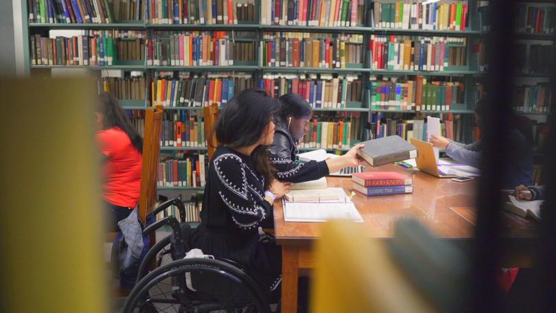 Students in John Jay library